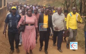 Rukiga District NRM members demonstrate in Muhanga town 